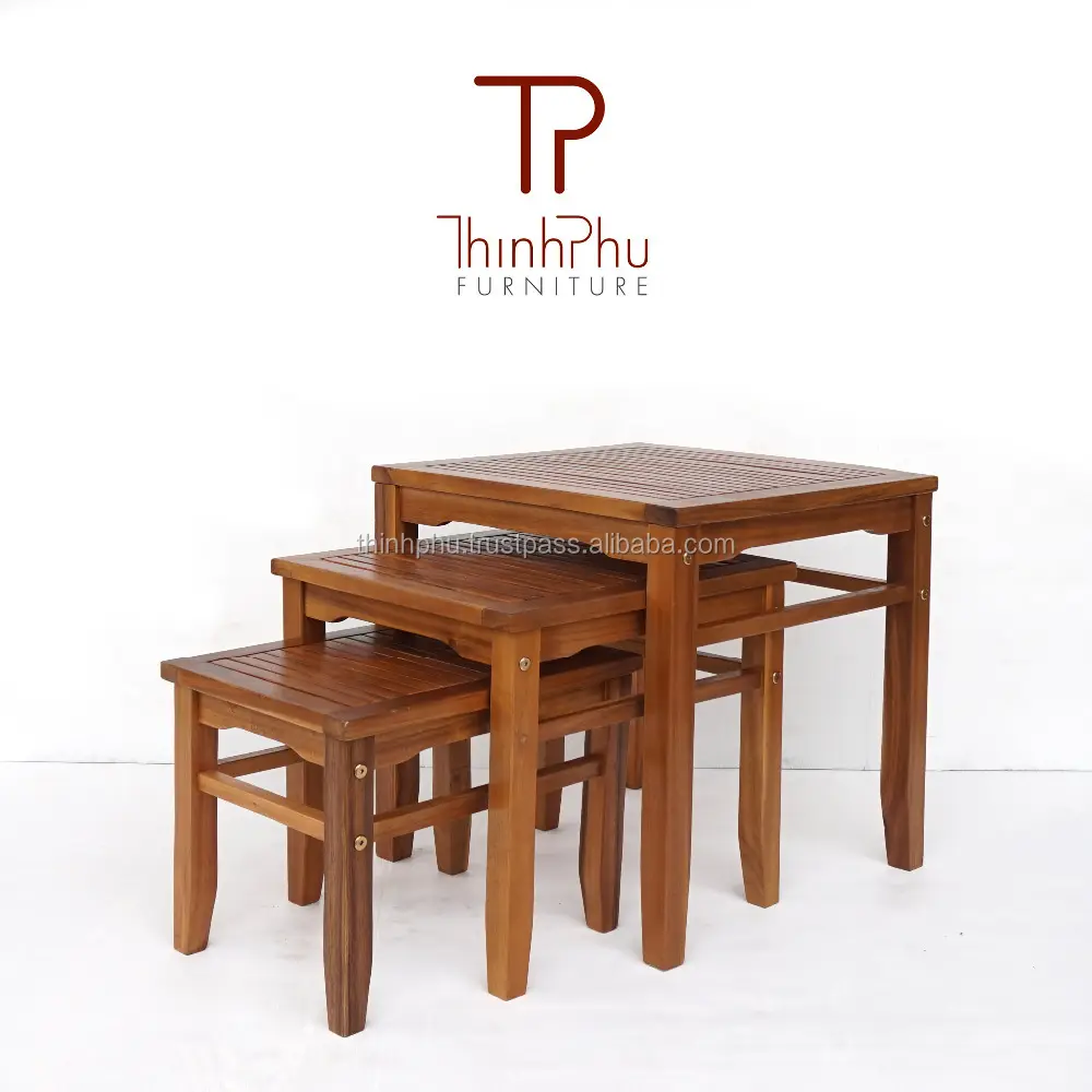Mejor venta de mobiliario de jardín-La anidados mesa-muebles de madera al aire libre