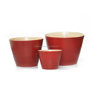 Pot de fleur en bambou écologique fait à la main rustique Vintage Design classique pour salle à manger et cuisine pour hôtels en gros - Product Image 1