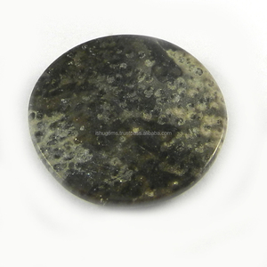 Pierre précieuse naturelle en bois de palmier, jaspe, cabochon rond de 23 mm, pour bijoux - Product Image 2