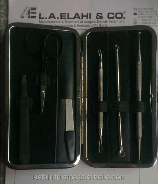 6 Pcs Blemish Remover Instruments Kit with Tweezers & Scissors Best Use in Saloon Wholesale Custom 2025