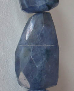 Piedras Preciosas de Iolita Facetadas, Cuentas Grandes Facetadas para Envolver con Alambre, Colgante de Piedra Preciosa Azul - Product Image 2