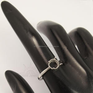 Solide 925 Argent pur Semi Monture Bague de Fiançailles Réglage Rond N'importe Quelle Taille NOUVEAU - Product Image 2