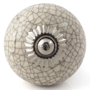 Bouton d'armoire traditionnel en céramique finition craquelée commode armoires tiroirs chambre cuisine salon extérieur hôtel entrepôt - Product Image 1