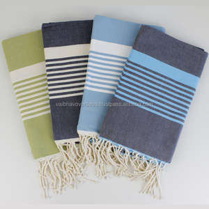 Avior Industries PVT LTD's Quick-Dry 100% Cotton Yarn Dyed Fouta Beach <b>Towels</b> Woven <b>Stripe</b> Pattern Compressed for Outdoor Use - Product Image 3