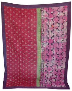 Vintage Hand Embroidered Quilt Best Quality Kantha <b>Blanket</b> - Product Image 2