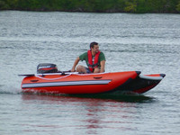 Bateau de pêche gonflable catamaran, certifié CE, fait en chine, 1 personne
