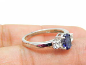 Bague de mariage classique en argent sterling 925 avec pierre précieuse en quartz iolite de 0,64 ct pour femme - Product Image 2