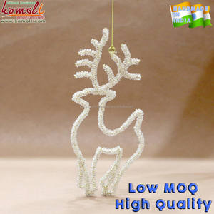 Adorno de Reno navideño con cuentas, decoración navideña interior, mesa festiva y acento de árbol para decoración navideña - Product Image 2