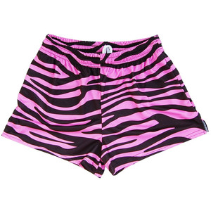 Shorts de sport pour femmes à imprimé zèbre rose - Product Image 1