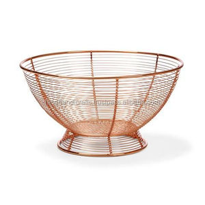 Panier géométrique de bureau en fil de cuivre, panier à maille de papier pour le bureau et la maison, panier de bureau en fil métallique - Product Image 5