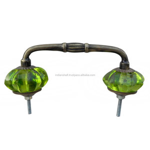 Poignées de porte de pont en verre vert traditionnel fait à la main, décoration de la maison, placard, poignées pour cuisine, chambre à coucher BH-24(GFK-09) - Product Image 5