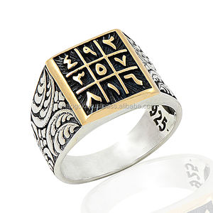 925K Sterling <b>Silver</b> Numerological Design <b>Men</b> <b>Ring</b> - Product Image 1