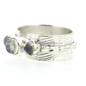 Romantic 925 Sterling Silver <b>Ring</b> Cab <b>Labradorite</b> Gemstone Fashionable Silver Plated Bezel Setting for Parties and Weddings - Product Image 1