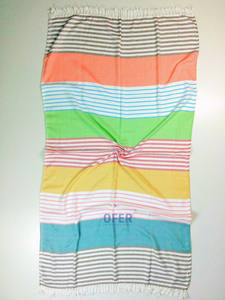 Ivory Pestemal <b>Turkish</b> <b>Towels</b>, Peshtemal, Fouta Beach <b>Towels</b>, Hamam <b>Towels</b> Wholesale Blanket - Multicolor Herringbone - Product Image 4