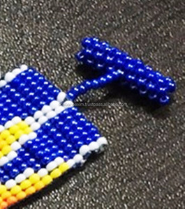 สร้อยข้อมือมิตรภาพลูกปัดเมล็ดพันธุ์ชนเผ่าสีน้ำเงิน Diy สร้อยข้อมือสานความสัมพันธ์โบฮีเมียน