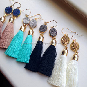 Boho Style Fashion Women Druzy Stone Tassel <b>Earrings</b> in High Quality Fine Fashion Jewelry <b>Earrings</b> - Product Image 5