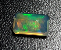 Piedra preciosa facetada de ópalo etíope de gran calidad-Gemas de ópalo de corte esmeralda Welo-Juego natural de piedra cortada con fuego para joyería