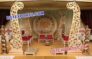 Piliers de cristal en métal pour portes de bienvenue Portes de bienvenue en cristal doré Design moderne Portes de bienvenue pour mariage personnalisées USA - Product Image 5