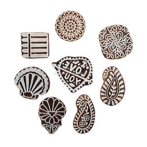 บล็อกไม้อินเดียผสมพิมพ์บล็อกไม้สำหรับงานฝีมือบล็อกไม้แกะสลัก - Product Image 1