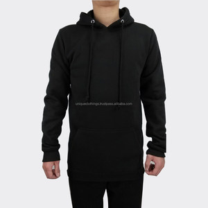 มาใหม่แฟชั่นผู้ชายยาวสีดำ Hoodies,ที่กำหนดเองสูง Hoodies - Product Image 2