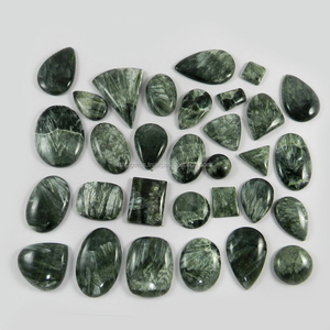 100 Gms ธรรมชาติ Seraphinite แจสเปอร์ฟรีฟอร์ม Cabochon ที่สวยงาม31ชิ้น,อัญมณีสำหรับนักออกแบบเครื่องประดับ IG0172 - Product Image 1