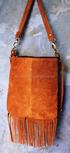 Banjara-Sac à Bandoulière Vintage Indien Fait Main, Banjara Tribal Marron 100% Cuir Véritable, Sac à Bandoulière Hippie avec Franges pour Femmes et Filles - Product Image 6