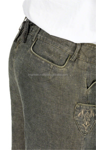 Pantalones cortos de mezclilla para hombre, pantalones cortos de mezclilla de pierna recta con bolsillos de diseñador de ajuste regular (pantalón de estilo Trachten) - Product Image 3