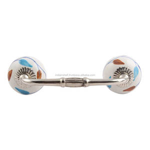 Handmade Bulk Decorative Brown Ceramic Bridge Door Handles Home Decor Cabinet Pulls for Kitchen 4 Inches New Design BH-92 - Product Image 1