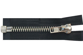 OZL Cadena larga Open-End Auto Lock Metal Aluminio Cremallera 100 Longitud para chaquetas de cuero - Product Image 5