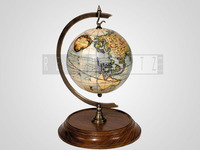 Carte du monde en papier suspendue sur base en bois de qualité supérieure |   Décoration murale vintage sur le thème du voyage |   Carte géographique éducative pour l'école et la salle de classe