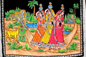 Indian Cotton God Goddess Sequin Tapestry Batik Wall Hangings <b>Poster</b> Lord Krishna Wall Decor Art Wholesale Lot Living Printed - Product Image 3