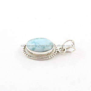 Colgante de plata de ley 925 Larimar para mujer, joyería de calidad superior - Product Image 1