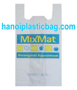 Supermarket custom biodegradable transparent pe ldpe hdpe packaging t-shirt shopping plastic bag - Product Image 3
