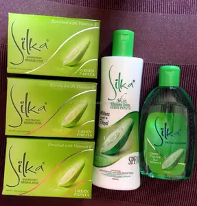 Savons blanchissants à base de plantes Silka Green Papaya Lotion Nettoyant pour le visage