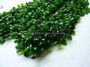 Diópsido de cromo verde facetado Rondelle forma cuentas de piedras preciosas naturales hebras de piedra cuentas sueltas - Product Image 6