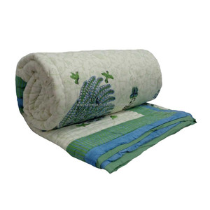 ผ้าห่มผ้าวอยย์ผ้าฝ้ายสีเขียวนกอาหรับทันสมัยขนาดควีนไซส์สำหรับใช้ในโรงแรม - Product Image 1