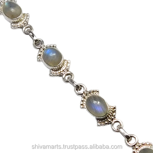 Bracelet de pierres précieuses en labradorite véritable fait à la main Bijoux en argent sterling 925 Bracelets Cadeau pour elle - Product Image 3