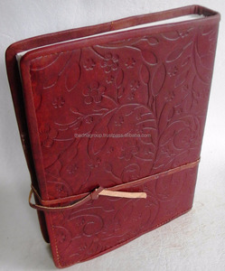 Carnet de notes en cuir imprimé personnalisé fait à la main Journal en relief de fleurs vintage avec passepoil parfait pour les cadeaux de bureau, les voyages et l'utilisation - Product Image 2