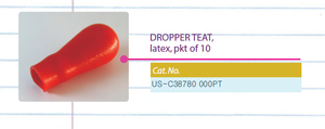 Tétines compte-gouttes rouges UNI-Sci en latex, pack OEM de 10 pièces - Product Image 2