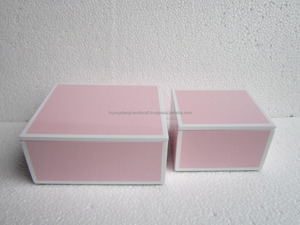 Set of two Lacquer Boxes Vietnam, pink outside - Product Image 1