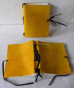 Venta al por mayor hecho a mano Vintage en relieve Dec Ledge papel diario de cuero con cierre de rosca cuadernos - Product Image 5