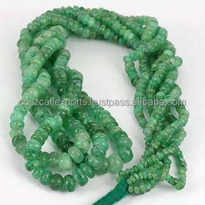 Cuentas de piedras preciosas de cristal redondas verdes esmeralda naturales, dijes de piedras curativas para hebra de fabricación de joyas - Product Image 2