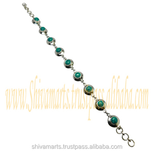 กำไลข้อมือหินกลมสีเทอร์ควอยส์สีเงินสเตอร์ลิง925ใหม่ล่าสุดสำหรับผู้หญิงสร้อยข้อมือเพื่อเป็นของขวัญครบรอบจำหน่ายโดยตรง - Product Image 2