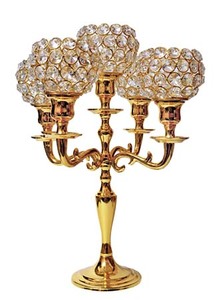 Factory Modern Metal <b>Candle</b> Holder 5 Arms <b>Crystal</b> Candelabra for Wedding Table Centerpieces - Product Image 4