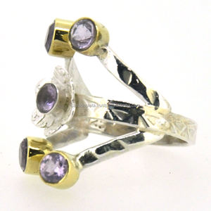 แหวนพลอยอเมทิสต์แหวนเงินสเตอร์ลิง925พร้อมตัวเรือนชุบเงินแหวนแฟชั่นคลาสสิกสำหรับเป็นของขวัญแต่งงาน - Product Image 2