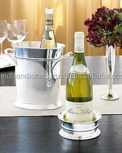 Leather Covered <b>Stainless</b> <b>Steel</b> Ice Bucket/<b>Wine</b> <b>Cooler</b> with Ice Scoop - Product Image 6