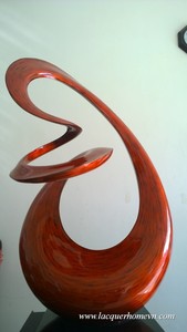 ประติมากรรมโพลีเรซิ่นเคลือบแล็กเกอร์ที่ HT3622ของตกแต่งบ้านรูปใบไม้ทำมือในเวียดนาม-T lacquerhomevn.com สำหรับผลิตภัณฑ์อื่นๆ! - Product Image 1