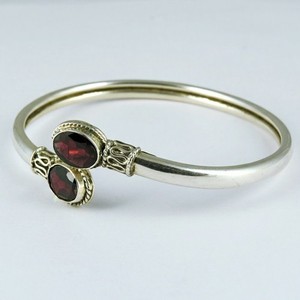 Magnifiques bracelets en pierres précieuses grenat rouge plaqué argent, bijoux Shri Ashapura, certifiés par une tierce partie, style classique, pour femmes et unisexe - Product Image 2