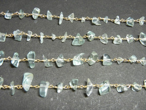 Aguamarina Chips de piedras preciosas Cadena de cuentas - Product Image 3