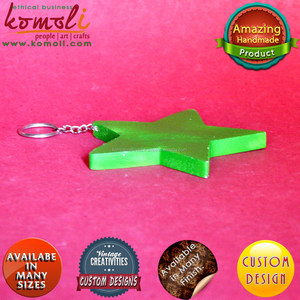 Ornamento de madera pintado con estrellas para Navidad, recortes de madera personalizados, decoraciones navideñas - Product Image 4